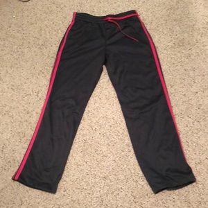 Grey sweats with pink stripes